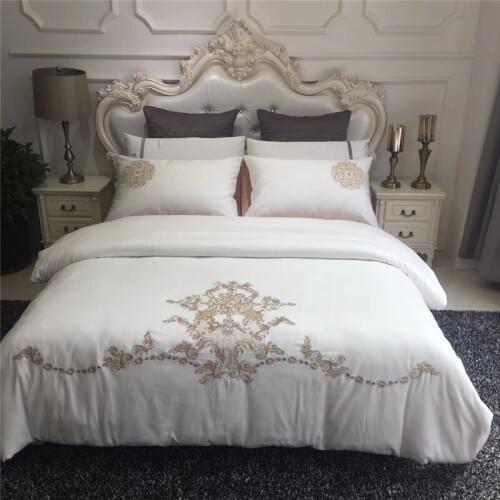 2018 Europe bedding set 4pcs bedding Egyptian cotton bed sheet black duvet cover set Embroidery bed linens fashion bed set