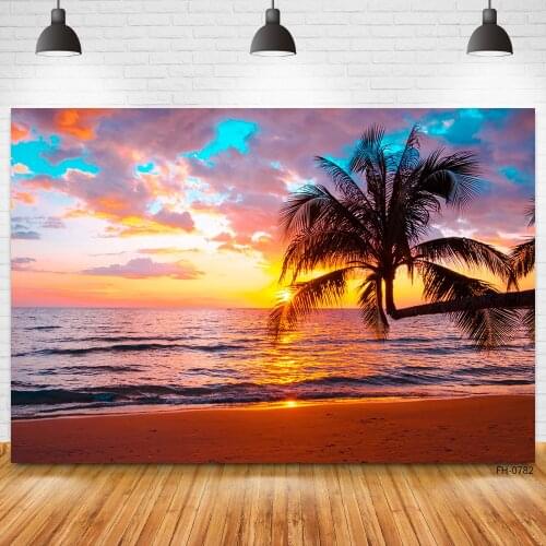 Beautiful Sunset Summer Tropical Sea Beach Scenic Photography Backgrounds Nature Backdrops For Wedding Photophone Photo Studio