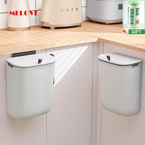 Kitchen Wall Mounted Trash Can Bin With Lid Waste Bin Kitchen Cabinet Door Hanging Trash Bin Garbage Car Recycle Dustbin
