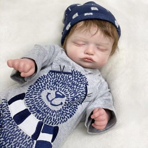 50cm Reborn Baby Lifelike Sleeping Little Lion Toys for Kids Realistic Reborn Dolls Collectible Art Doll Gifts for Girls