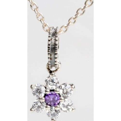 Bewill S925 Sterling Silver New Forget-me-not Flower Pendant Fit Original Bracelet Necklace