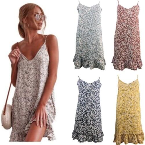 Summer 2020 Sleeveless Mini Dress Loose Women Clothes Flower Print Dress Plus Size Fashion Ladies Shirt Short Dresses Vestidos