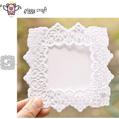 Piggy Craft metal cutting dies cut die mold Lace square letter frame Scrapbook paper craft knife mould blade punch stencils dies