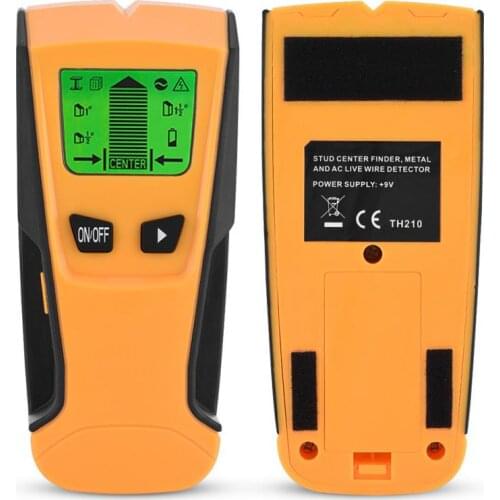 3 In 1 Metal Detector Find Metal Wood Studs AC Voltage Live Wire Detect Wall Scanner Electric Box Finder Wall Detector Yellow