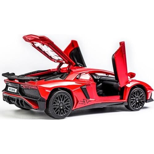 1:32 Car Model Aventador LP750-4 Diecast Sports Car with Sound Light Alloy Toy Car Pull Back Vehicles Kids Gifts