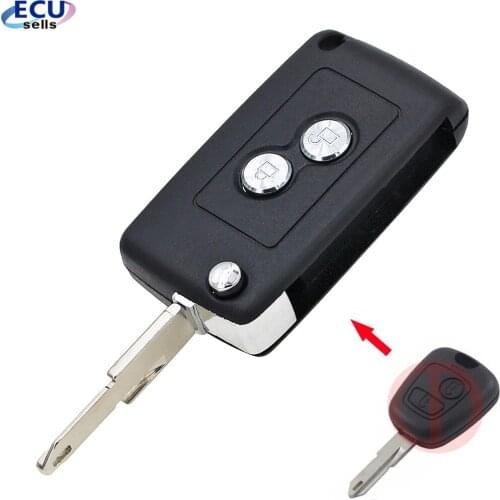 Modified 2 Buttons Folding Key Remote Case Cover Housing Fob For For Peugeot 206 106 306 406 Key Case Cover NE73 Blade