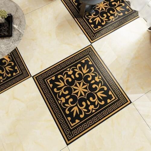 Living room floor tiles sticker Thick pvc gilt matte waterproof floor sticker Self-adhesive 40x40cm 4 piece Morocco wall sticker