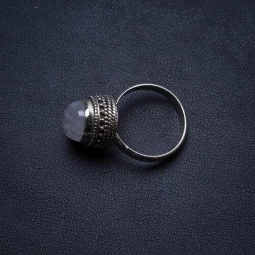 Natural Rainbow Moonstone Handmade Unique 925 Sterling Silver Ring, US size 7.75 X1882