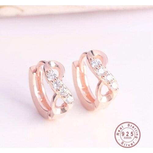 Delicate 100% Silver Color/Gold Sparkling Bow Stud Earrings With Infinity Clear CZ Women Party Luxury Jewelry Brincos