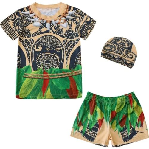New Moana costume Swimwear Children Boys girls Vaiana Swimsuit Bathing Suits Swimming Suit Cartoon Kids Beach Surfing Swim Wear