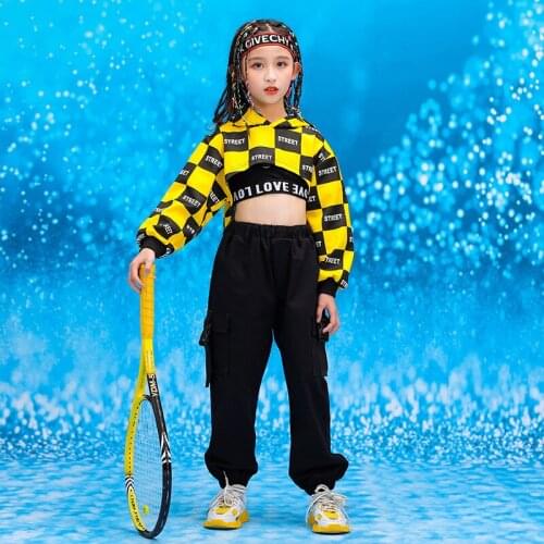 Girls Hip Hop Clothing Hoodie Sweatshirt Shirt Top Crop Running Causal Pants for Child Jazz Dance Wear Costume Clothes