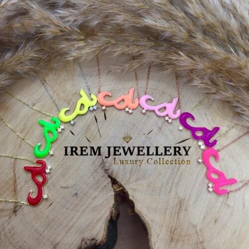 New Neon Trendy Summer Collection Silver Muslim Turkish Jewelry Islamic Fashion Necklace For Women Arabic Style Luxury Designer