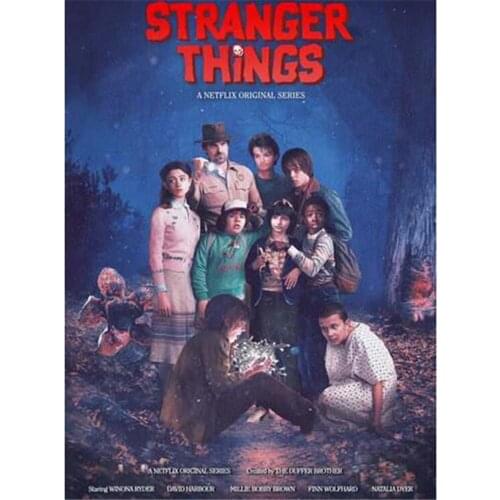 Stranger Things Poster DIY Embroidery 11CT Cross Stitch Kits Craft Needlework Set Cotton Thread Printed Canvas Home Room