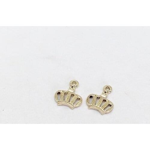 10 pcs Alloy Crown Charms UV gold Hand Pendant Fit Bracelets Necklace DIY Metal Jewelry Making
