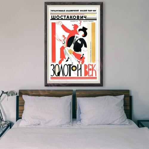 RE289 Retro Russian Style Painting Culture And Sports 27 Custom Silk Poster Home Deco Wall Art Christmas Gift