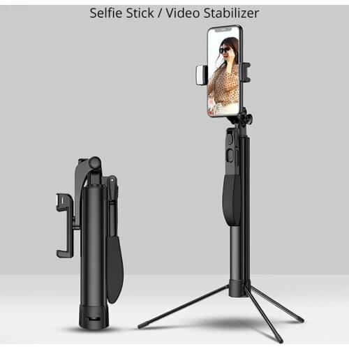 Bluetooth Tripod Selfie Stick Video Stabilizer Selfie Light Desktop Tripod for iPhone Xiaomi Huawei Gimbal