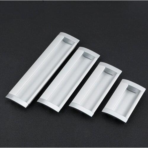Modern Hidden Embedded Drawer Handle Cabinet Door Handles Aluminum Alloy Furniture Hardware Cabinet Pulls