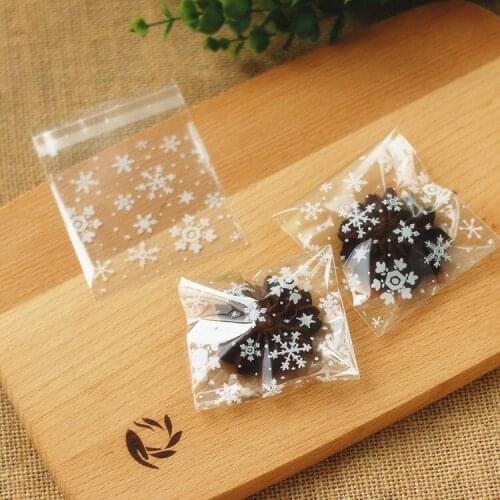 Wedding gift bag 100 pcs/lot Snowflake Design Biscuit Packaging Bag Cookie Packing OPP Cake Bag Cake Decorations 7cm*7cm