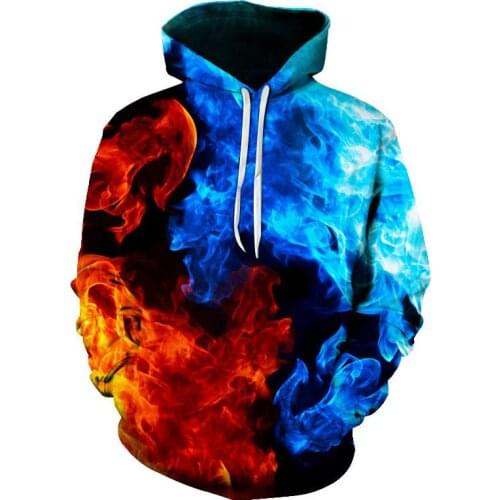 New Colorful Flame Hoodie 3d Sweatshirt Men/Women Hooded Autumn And Winter Coat mens Clothing funny Jacket black Hoodies