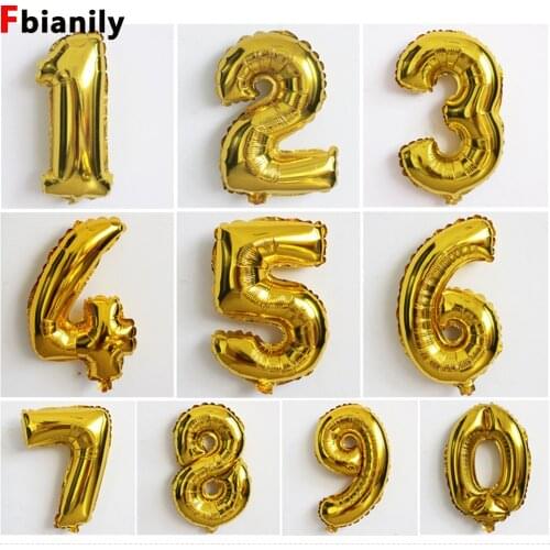 1pc 40 inch Aluminum film Number Balloons 0-9 Birthday Wedding Engagement Party Decor Globo Kids Ball Supplies