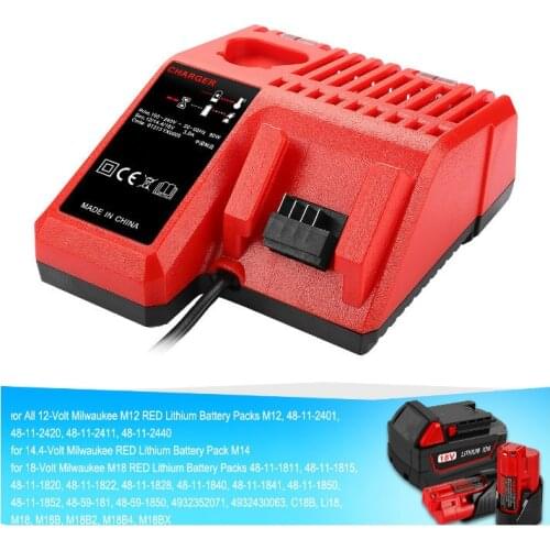 High quality 12V-18V Charger for Milwaukee Li-ion Battery M12 M18 C18C C1418C 48-11-1820 48-11-1815 48-11-1840 EU Plug