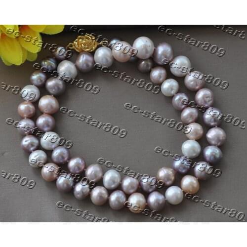 Z11300 24" 14mm White Pink Lavender Round Edison KESHI Pearl Necklace Women Fine Jewelry