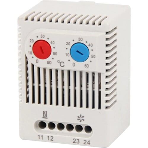 Heating And Cooling NC NO Dual Compact Adjustable Temperature Controller Thermostat ZR011
