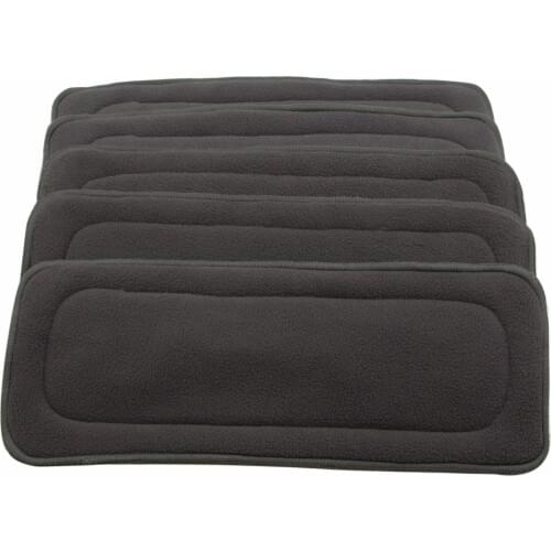 1Pcs Reusable Washable 5Layers Bamboo Charcoal Inserts Boosters Liners For Real Pocket Cloth Nappy Size:35*13.5cm