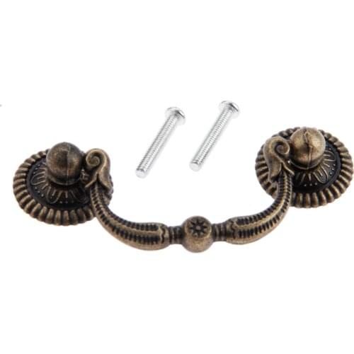 1Pc Vintage European Furniture Handles Wood Wine Gift Box Pull Handle Kitchen Closet Cabinet Knobs and Handle Home Decor 90x42mm