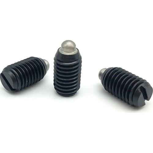 2pcs M4-M16 Slotted latch head pins positioning screw telescopic convex pin spring plunger bolt black color 9mm-24mm long