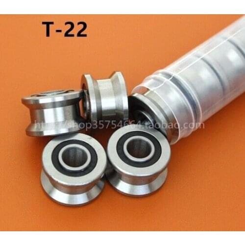 20pcs/lot T22 T groove pulley ball bearing T22 T groove roller wheel bearing 8*22.5*14.5*13.5mm