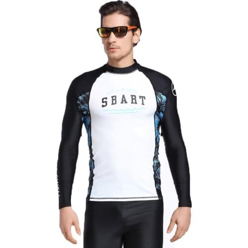 2017 Plus Size Sun UV Protection Swimwear Rash Guard Men Long Sleeve Wetsuit Tops Male UPF50+ Lycra Swimming Diving T-Shirts 3XL