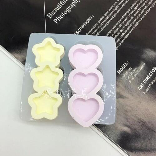 3 Even the star love silicone mold chocolate turn sugar cake decoration drop gum lavender gypsum moulds