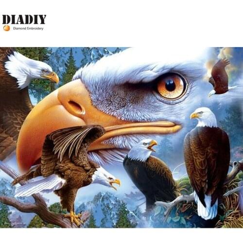 DIY diamond embroidery Eagle 5D diamond painting Cross Stitch full round Rhinestone mosaic home decoration