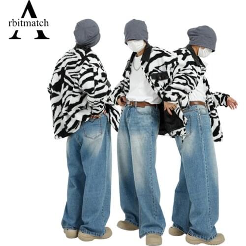 Arbitmatch Man Pants Blue Cotton Wide Leg Jeans Men Water Wash Men Trousers Hip Hop Loose baggy Jeans Oversize Denim Pants