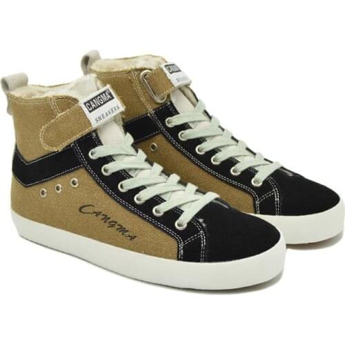 CANGMA Custom Logo Luxury Brand Designer Womans Sneakers Canvas Casual Shoes Women Female Brown Sneaker Vulcanized Shoes