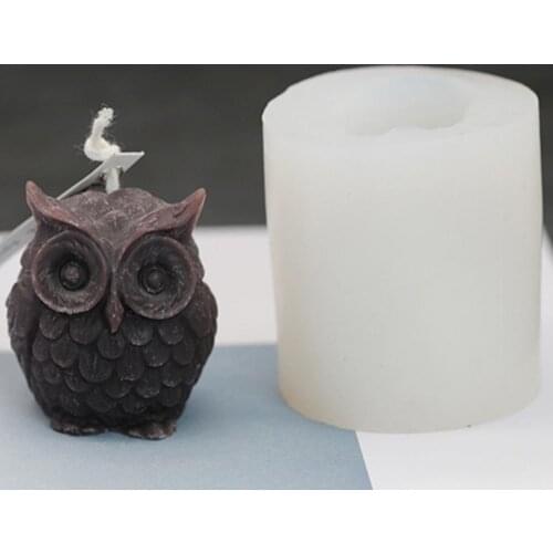 Owl Mold Soft Non-stick Silicone 3D Owl BPA Free Candle Making Multi-purpose Craft DIY Mold Easy to Demould Candles Mould