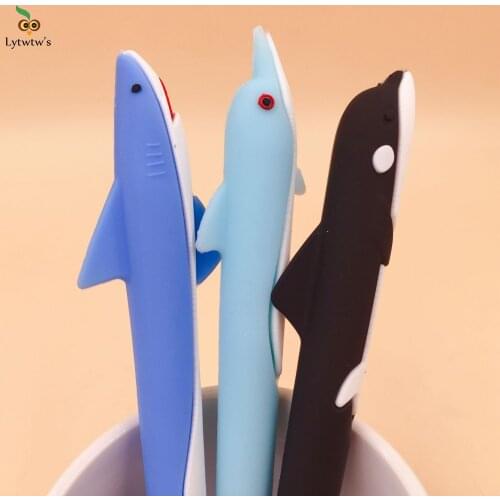 1 Pcs Lytwtws Fish Shark Soft Silicone Cute Kawaii School Office Stationery Gel Pen Creative Gift Supply sweet pretty lovely