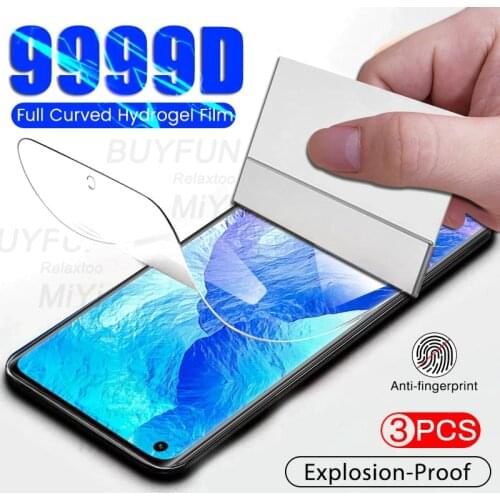 3PCS 9999D Hydrogel Film For Realme GT Neo Flash Full Cover Screen Protectors Not Glass On Realmi Realme GT Master Explorer 2021