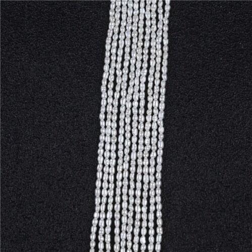 Small size 1-2mm rice fresh water pearl strands for making jewelry