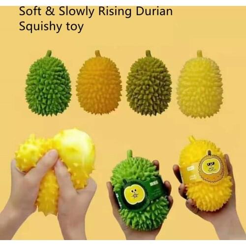 Soft & Slowly Rising Durian Squishies Stress Relief Squishy Toys Kawaii Sensory Fidgets for Kids Adults