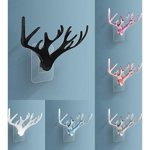 Wall Hanging Hook Deer Head Antlers for Hanging Clothes Hat Scarf