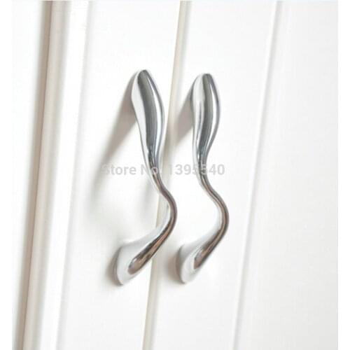 New 64mm Modern Furniture Cabinet Drawer Handle&Knob Solid S-Style Kitchen Cabinet Knob Wardrobe Closet Pull Shoes Box Pulls