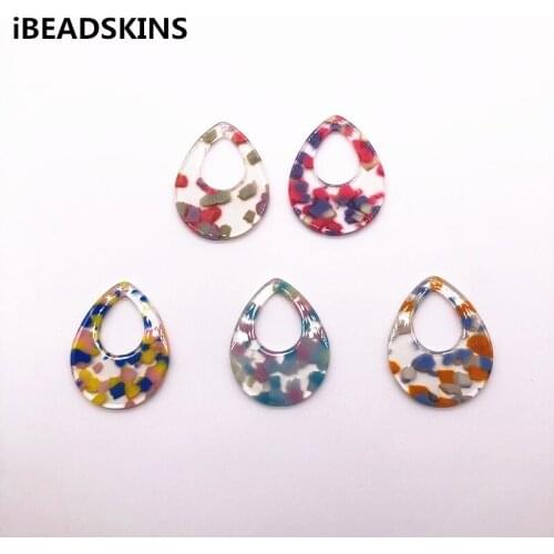 New arrival! 38x30mm 50pcs/lot acetic acid drop-shape charms for earrings accessories/Earring parts Jewelry Findings making