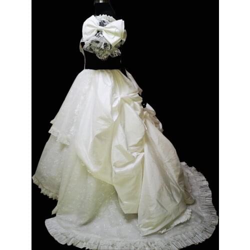 New white Vintage costumes 18th Duchess Retro medieval Renaissance Reenactment Theatre Civil war Victorian dress D-341