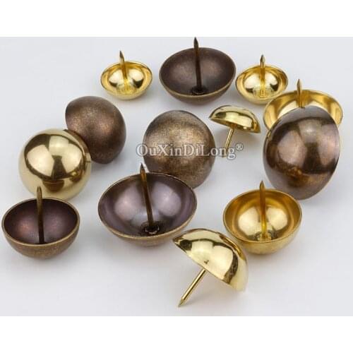 Retro Vintage 10PCS Antique Brass Decorative Upholstery Nails Tacks Round Rivet Studs Furniture Doornail Hardware