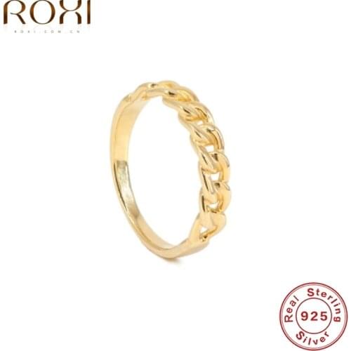 ROXI Ins Twist Rings for Women Girls Gift Wedding Ring 925 Sterling Silver Simple Finger Rings Engagement Ring Fine Jewelry
