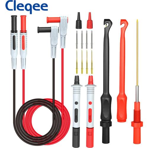 Cleqee P1033B Multimeter Test Probes Leads Kit with Wire Piercing Puncture 4mm Banana Plug Test Leads Test Probes