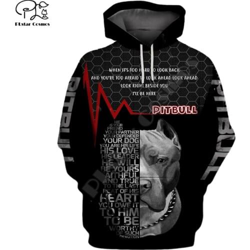 New Mens clothing Funny pitbull Dogs 3d print hoodies autumn long sleeve Sweatshirts women pullover tracksuit hood hoody outwear