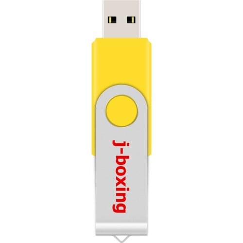 J-boxing 128GB USB Flash Drive Rotating Pendrive High Speed Thumb Pen Drive USB Memory Stick for PC Mac Tablet USB Device Yellow